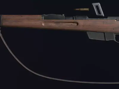 35M Manlicher lowpoly Low-poly 3D model