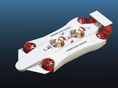 DeepFlight Dragon Personal Submarine - High Poly 3D model