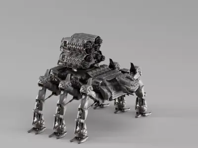 S00011 Heavy Spider Mech Tank 3D model