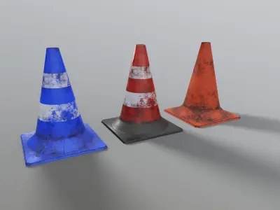 Traffic Cones 3D model purchase