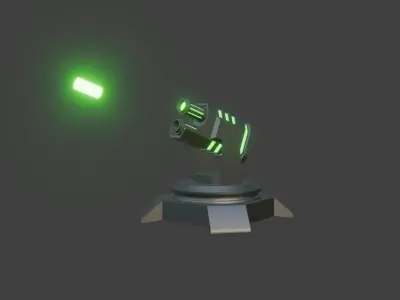 nuclear plasma turret Low-poly 3D model