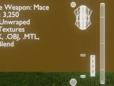 Simple Fantasy Mace Low-poly 3D model