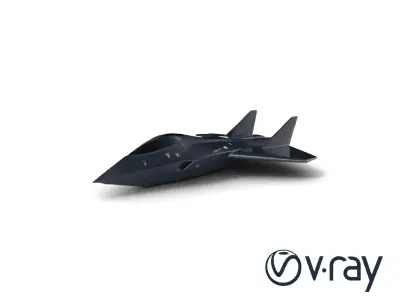 VoidRunner 9000 Stealth Jet Model Pack Low-poly 3D model