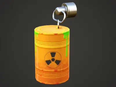 Barrel Weapon Charm - Low Poly Game Ready Low-poly 3D model