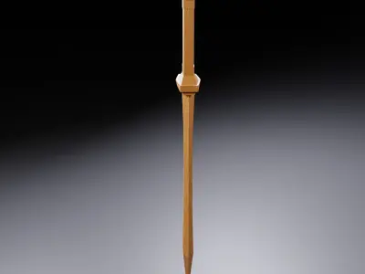 Wooden Sword Type E1 Low-poly 3D model