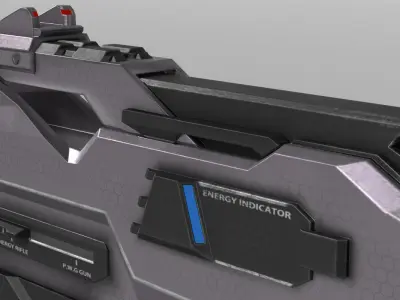 Sci Fi Plasma Rifle DRX F4 Low-poly 3D model