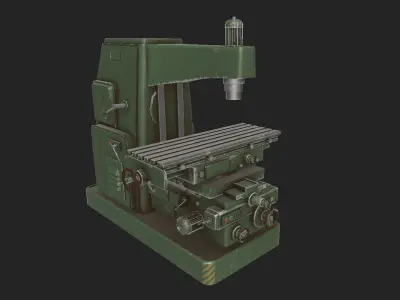  milling machine Low-poly 3D model