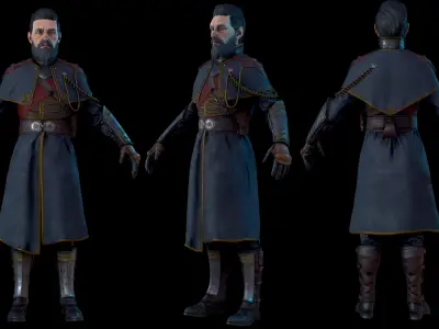Knight of the Round Table Low-poly 3D model