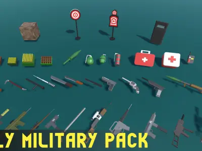 Low Poly Military Pack Low-poly 3D model buy