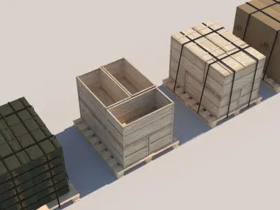 Pallet Collection with cargo 3D model
