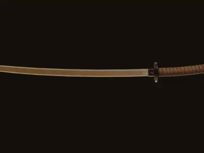 Game-Ready Katana Sword PBR Low Poly Low-poly 3D model