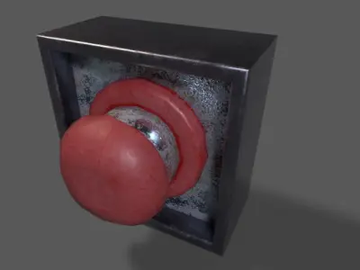 Emergency Stop Button Low-poly 3D model
