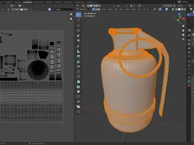 Grenade fire extinguisher Low-poly 3D model
