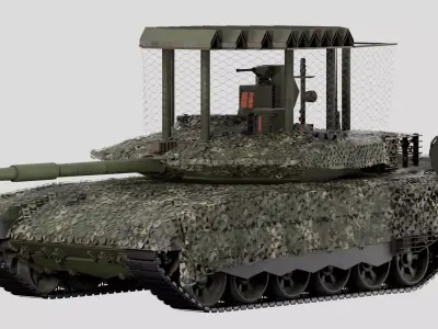 Lowpoly T-90M War in Ukraine Edition Russian Main Battle Tank Low-poly 3D model