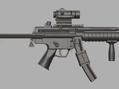 Submachine gun MP5K 3D model