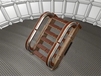 Wood Stairs - Construction Element 10 Low-poly 3D model