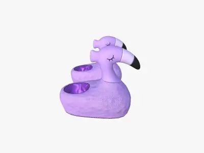Slippers C04 Purple Flamingo - Costume Character Design Low-poly 3D model