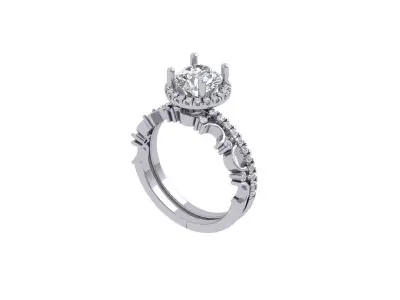Engagement-ring 3D print model 5