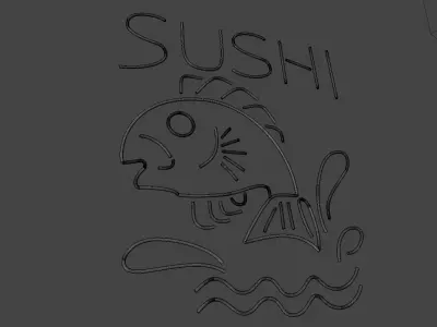 Neon Sushi Logo 3D model