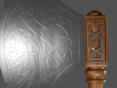 viking axe 3D model 12
