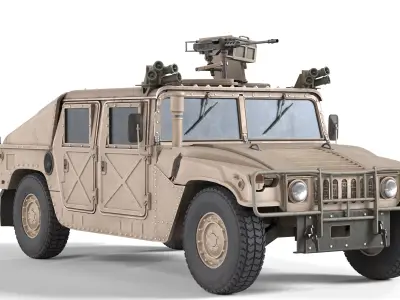Hummer H1 HMMWV Low-poly 3D model
