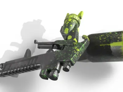 AIR SPRAY GUN lowpoly Low-poly 3D model