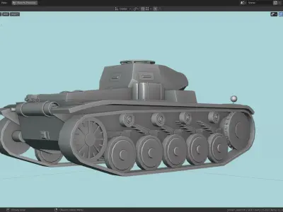Pzkpfw II Tank Base Mesh Low-poly 3D model