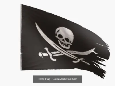 Pirates Flags Collection 3D Model Pack