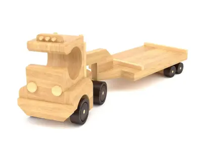 Wooden toy truck 32 3D model
