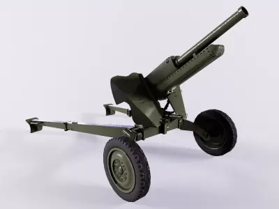 76 mm Mountain Gun M-99 2A2 Low-poly 3D model