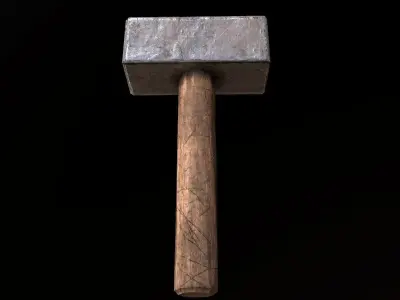 Mallet - PBR Game Ready hammer Low-poly 3D model