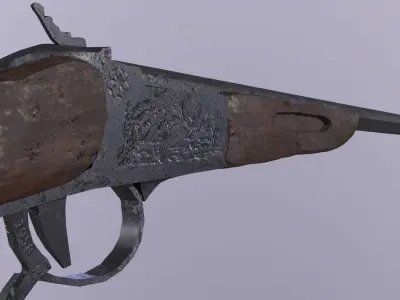 Izh-17 old gun  game-ready Free low-poly 3D model