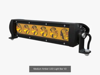 Amber LED Light Bar Collection V2 3D Model Pack