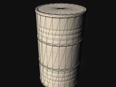 Red Oil Drum Low-poly 3D model