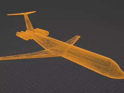 Fictional Quad Rear Engine Jetliner VC10 1100 series Inspired  3D model