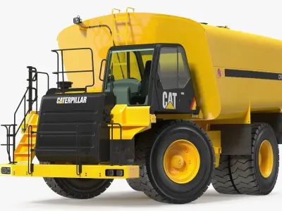 Water Truck CAT 775 Rigged 3D model