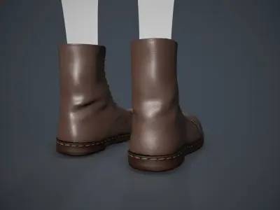 Brown Boots Style 1  Low-poly 3D model