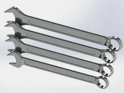 wrench big collection from 8mm to 32mm 3D model