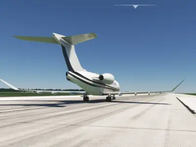 Bombardier Challenger 350 Business Jet Low-poly 3D model