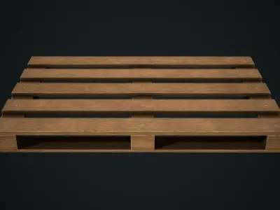 Wooden Pallet Low-poly 3D model 14