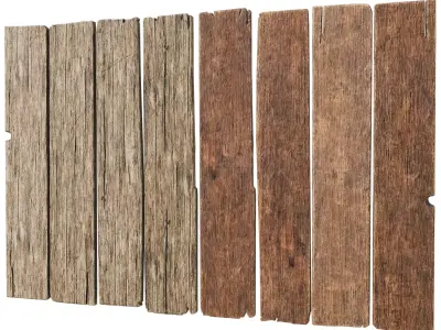 Old Damaged Wooden Planks Pack Low-poly 3D model purchase