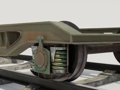 Train axis 3D model Low-poly 3D model