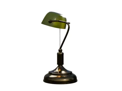 Vintage Classic Green Banker Lamp-Vintage Lamp 3D Model Free 3D model