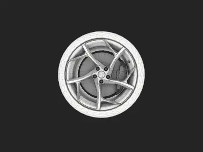 McLaren Elva wheel  Low-poly 3D model