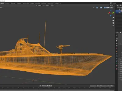 Military Patrol Boat Low-poly 3D model
