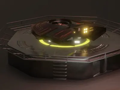 Space ship magnolia Low-poly 3D model
