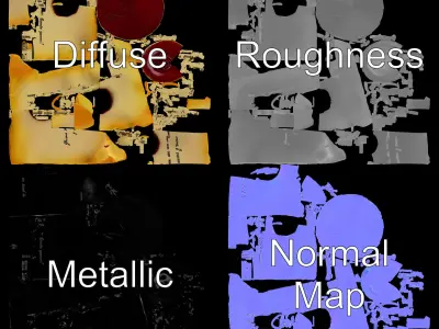 Antique Scroll with Wax Seal Model Pack Low-poly 3D model