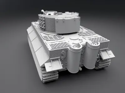 Tiger Late Zimmerit Scale model 3D print model