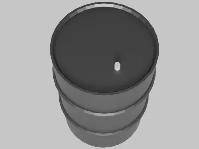 3D Barrel - Industrial metallic material Free low-poly 3D model