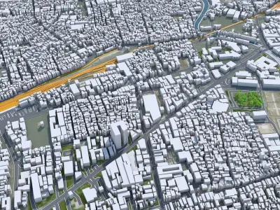 Semarang Indonesia 30km Low-poly 3D model